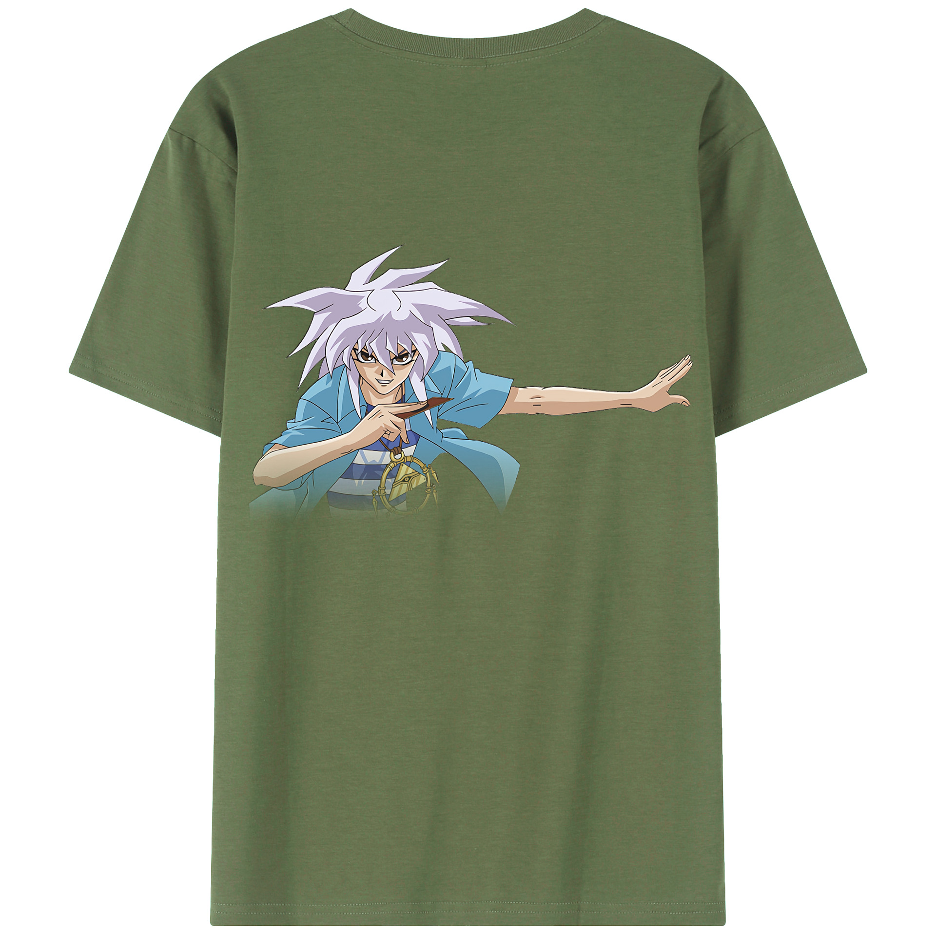 （画像用） 遊☆戯☆王 Yu-Gi-Oh! 綿100％ メンズ半袖Tシャツ（バックプリント） 通気性